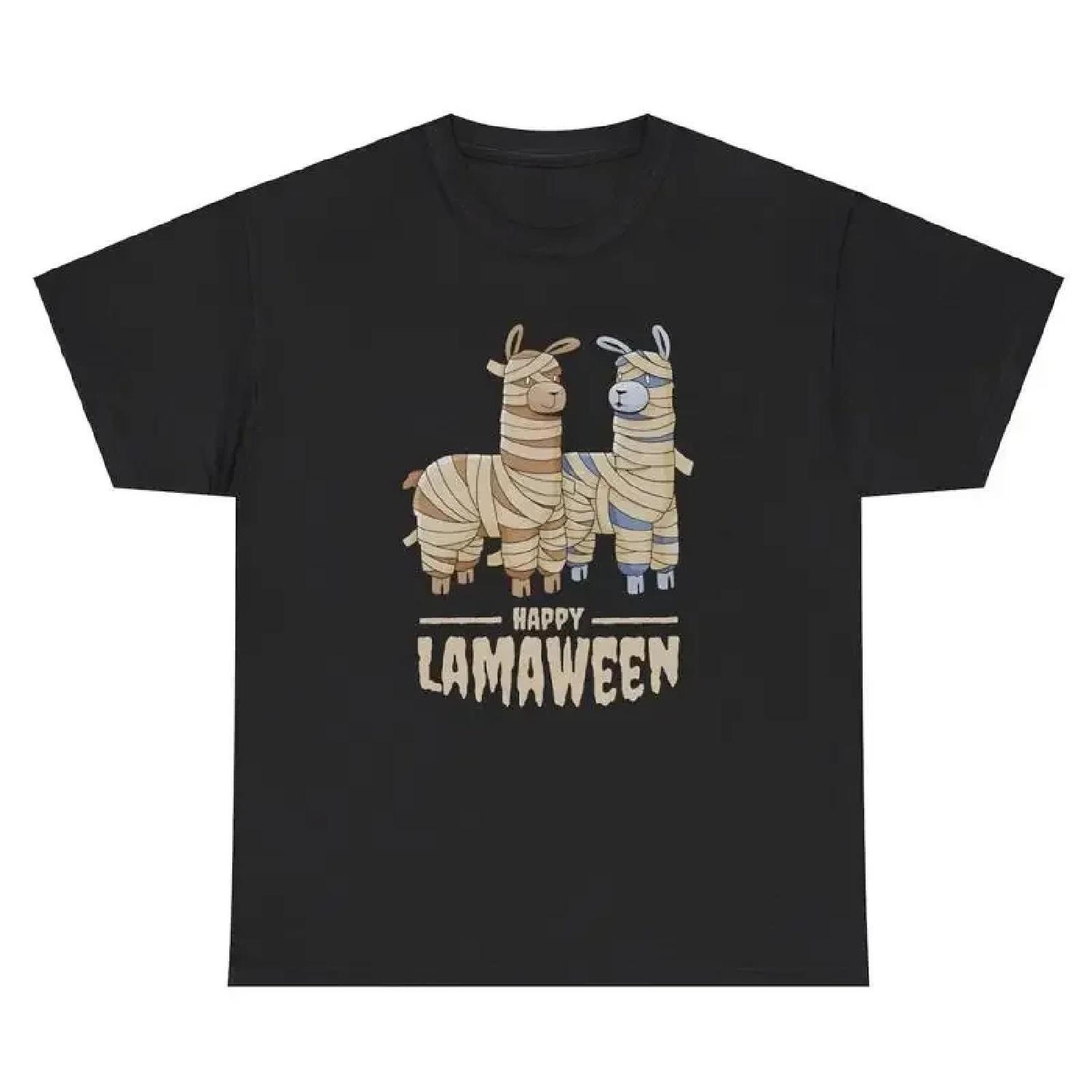 Happy Llamaween TShirt Funny Llama Halloween Spooky Gen Z Cute Humor Graphic Tee S
