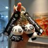  Porte-clés Panda Cartoon Adorable Accessoire en Gel de Silice Cadeau Mignon Pour les Couples et les Amis