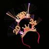 Plastic LED Glow Headpiece LED Glow New Year Headdress 2024 Happy New Year Headband  Girl