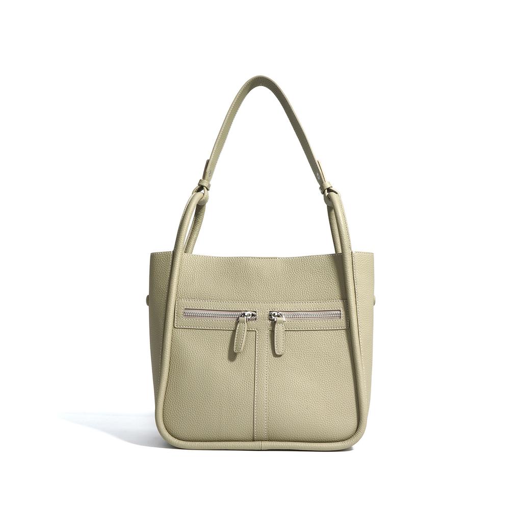 Cowhide Shoulder Bag Women's New Niche Texture Versatile Large-capacity Commuting Bucket Bag Messenger Bag