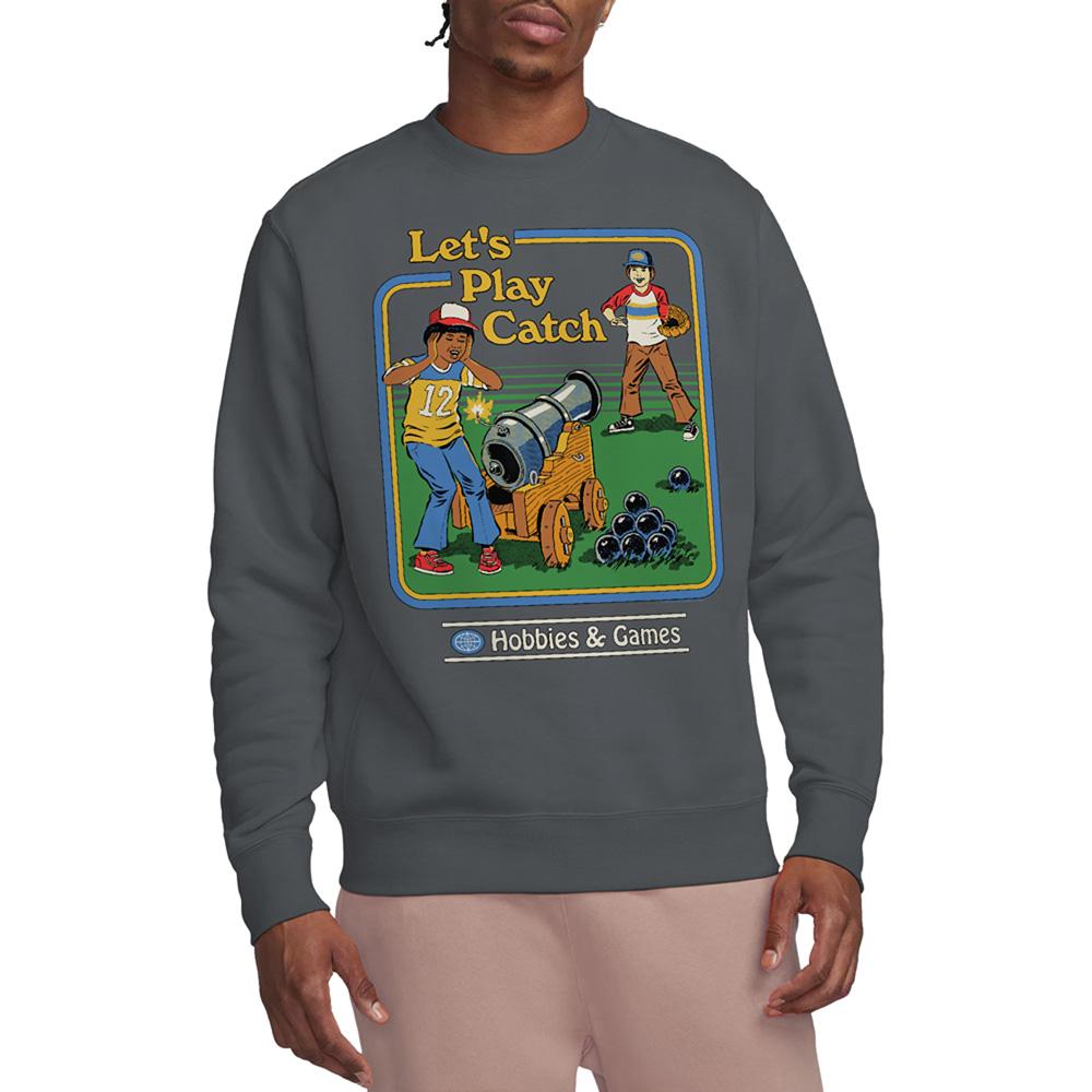 Steven Rhodes Unisex Adult LetÂ´s Play Catch Sweatshirt
