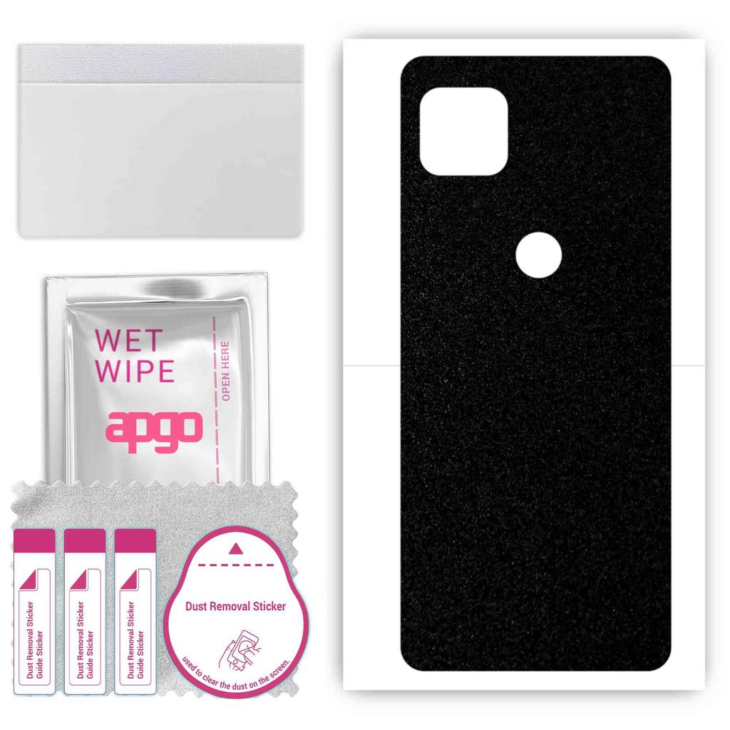 apgo Naklejka ochronna na tył kompatybilna z Motorola One 5G UW Ace, folia wrap, folia, winyl - wzór matowa czerń