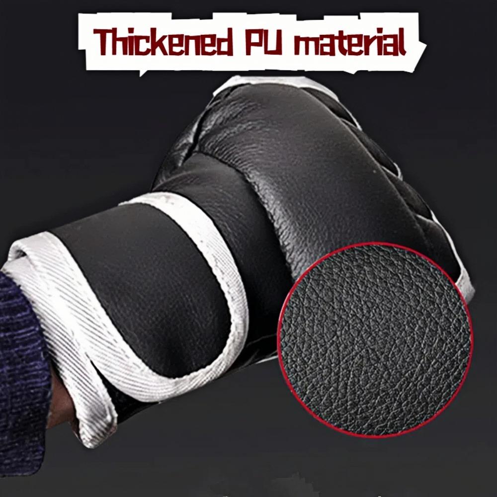 1 Pair of Black Half Finger Boxing Gloves PU Leather Karate Muay Thai Training and Exercise Gloves Children's Boxing Gloves