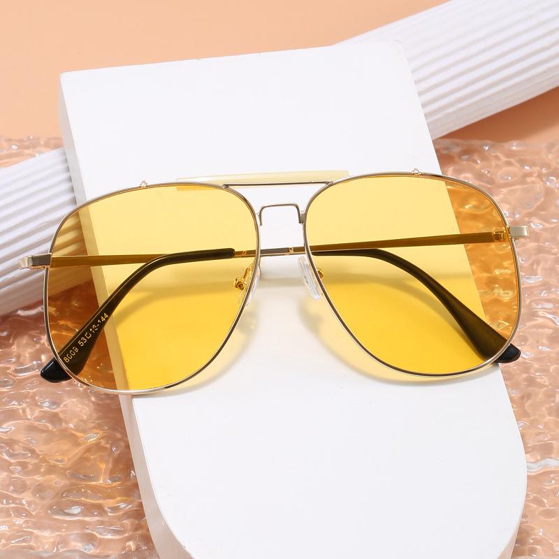 Pilot Shape Sunglasses Women European American Style Double Bridge Sun Glasses Men Mountaineering Hiking Men’S Sunglasses