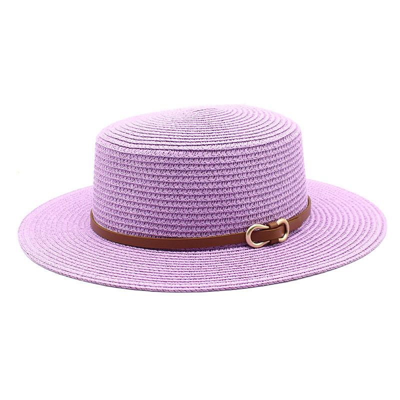 Spring And Summer Straw Hat Women'S Summer Flat Top Top Top Hat Seaside Vacation Beach Hat Internet Celebrity Straw Hat Sun Hat