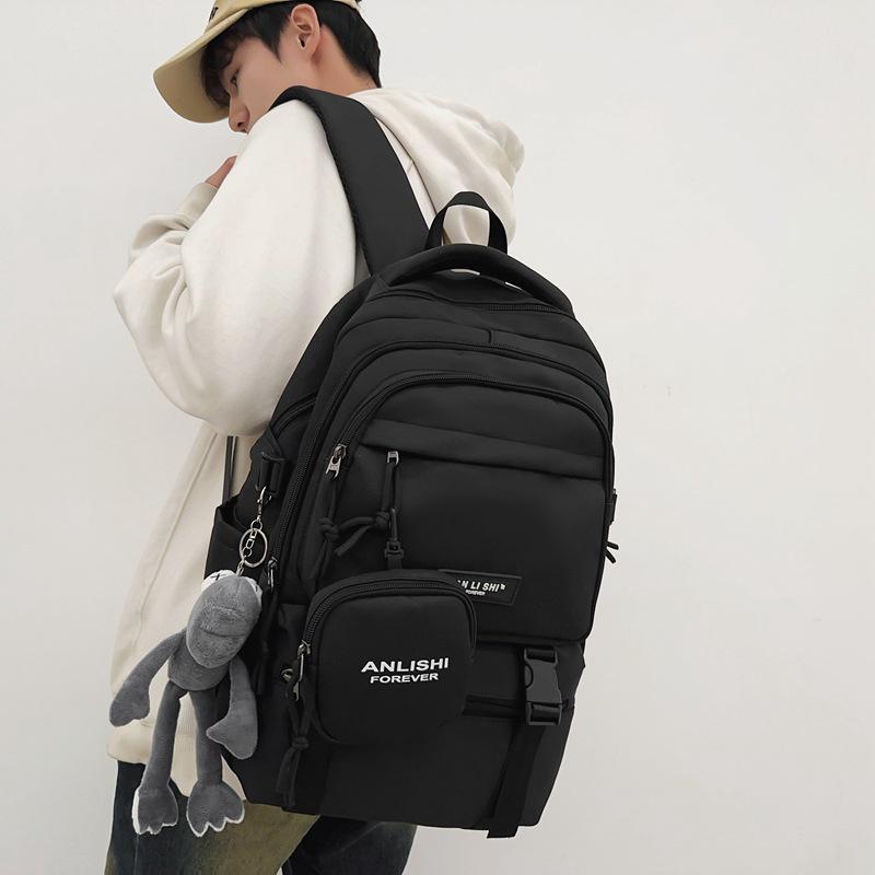 

2024 Водонепроницаемый рюкзак большой вместимости для женщин и мужчин - Идеально подходит для повседневных поездок учащихся средней, старшей школы и колледжа Bag with Pendant чёрный