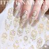 Baroque Gold Scepter Nail Stickers: Retro Gem & Luxury Court Style