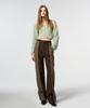 ETMON Color Block Fringe Pants Brown