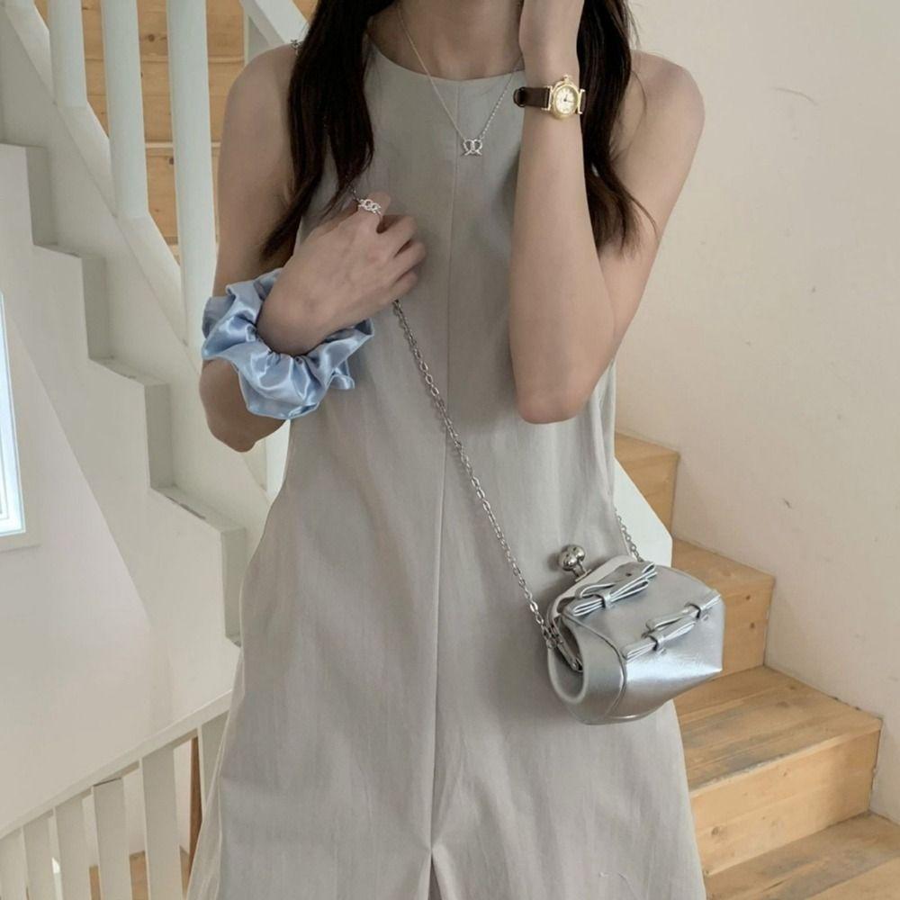 

Сумка через плечо с бантом и бантом, серебряный кошелек для монет, женская сумка через плечо с цепочкой для девочек