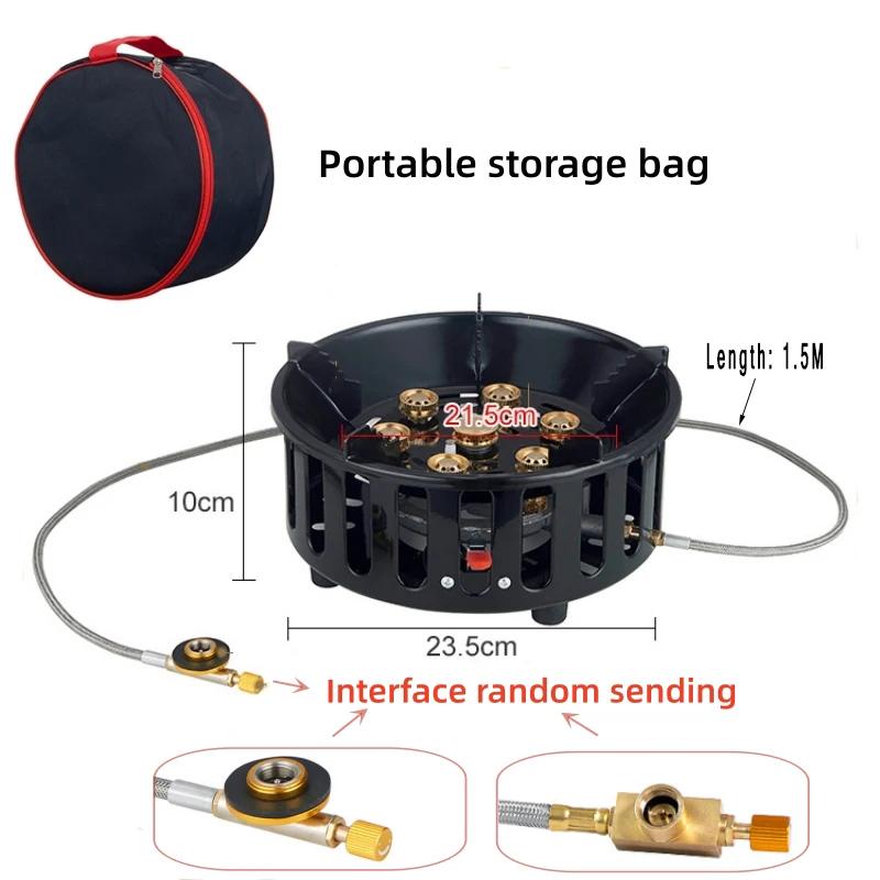 Aragaz de camping cu putere mare de foc 19800W, arzător portabil cu gaz pentru turiști, aragazuri de exterior rezistente la vânt, drumeții, grătar, BBQ, gătit, vase de gătit