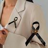 Black Ribbon Brooch Funerals Memorial Pin Mourning Corsage Women Men Ribbon Tie Pin Suit Shirt Collar Pins Clothing Accessories