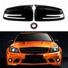Glossy Black For Mercedes Benz W204 W176 W212 Horn Mirror Cover Caps Accessories