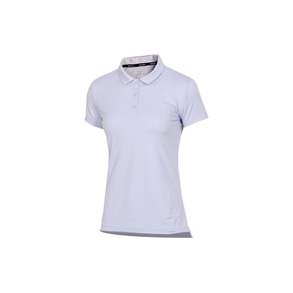 Nike Solid Breathable Sports Polo Shirt Women Tops Purple 830422-508