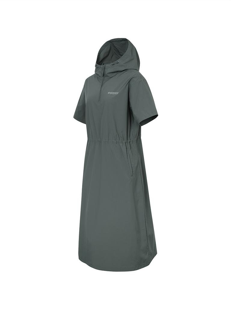 DISCOVERY EXPEDITION Freshvent Women'S Polton Lightweight Hooded Woven Dress (D/Grey)