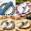 Holiday Table Decor 6Pcs Christmas Napkin Rings Red And Green Decorative Holders Festive Rings for Reusable Bands Dinner Decoration Hotel Banquet
