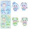 6-Pack Cotton Doll Cute Dress-Up Character Sticker Diy Handbook Notebook Decoration Cute Sticker