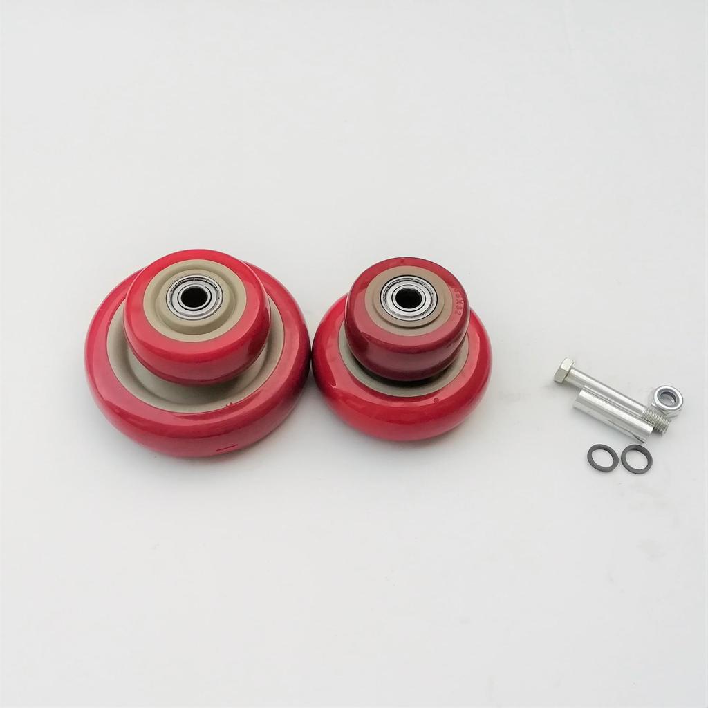 Medium Jujube Red Double Bearing PVC Rubber Swivel Caster Wheel