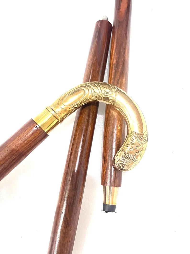 

wooden walking stick,Victorian Derby handle,Vintage Designer, Walking Stick, head cane,gift for father, Cane for men and women,Cane,Gift 37 inch коричневый/золотой