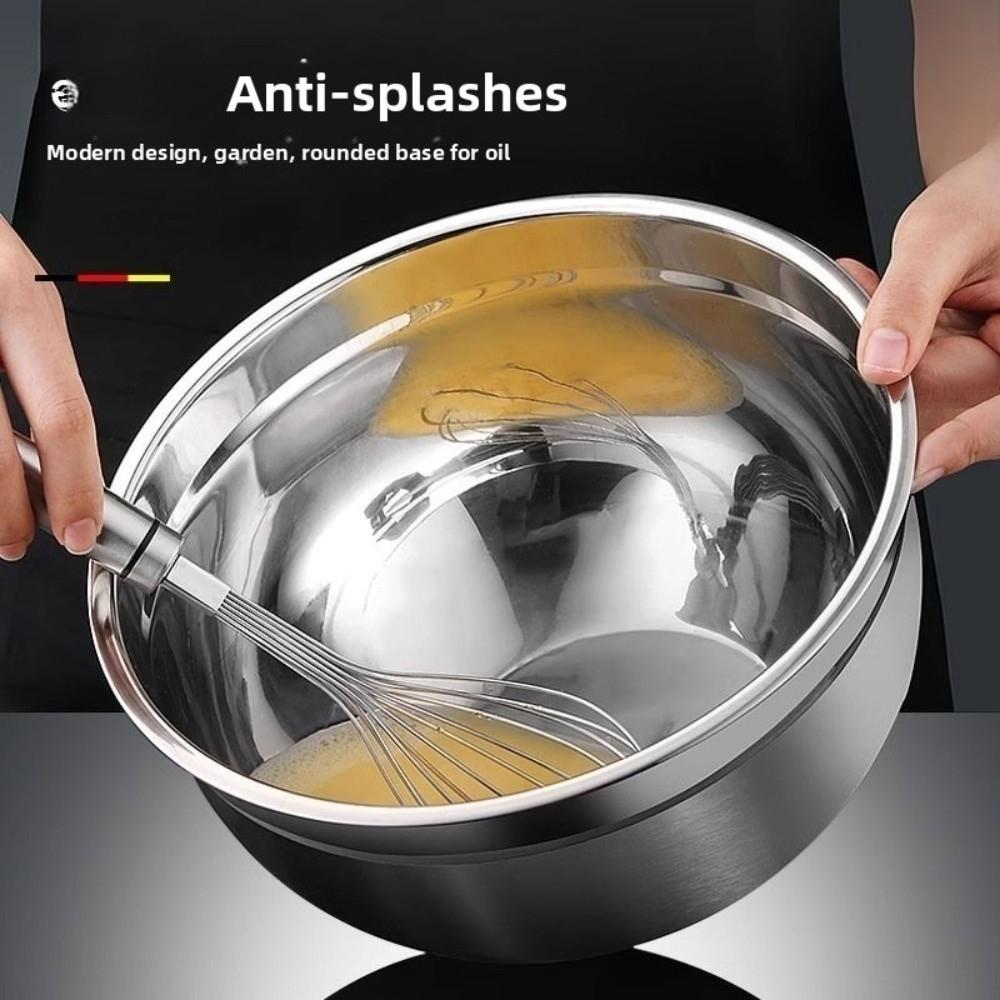 New Durable Stainless Steel Mixing Bowl Cold Vegetable Bowl Thickened Baking Fruit Salad Bowls Large Capacity Egg Mixing Basin