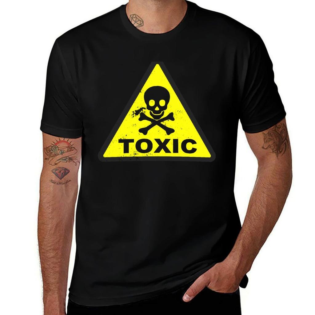Graphic Toxic Unisex Shirts Toxic Tees Anime Sign T Toxic Shirts for T Caution Yellow for Skull TShirt Unisex