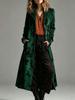 2026 European Retro Velvet Floral Lapel Long Coat - Women's Autumn Winter Fashion.
