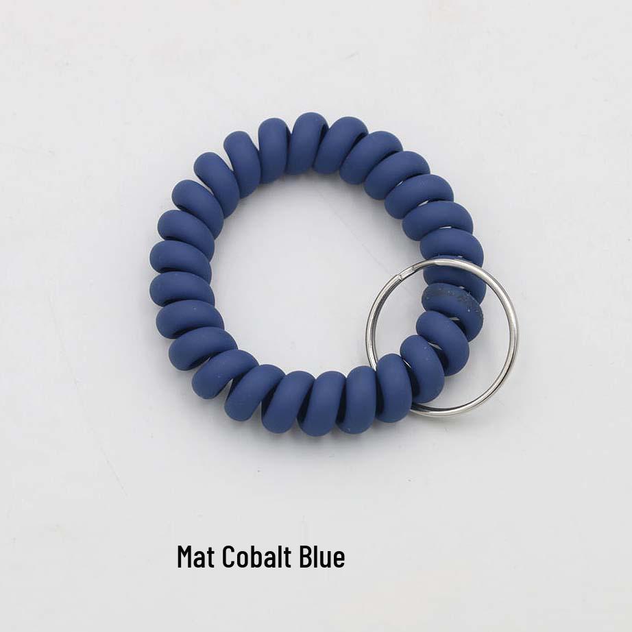 Matte Plastic Anti-Lost Spring Coil Cord Keychain and Hair Tie Bracelet