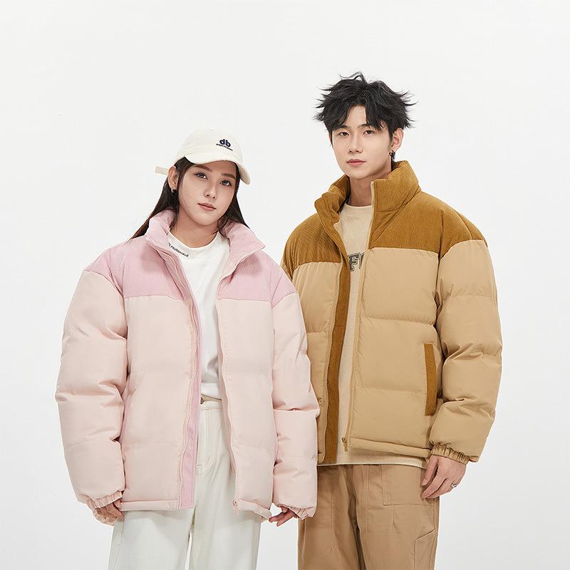 Giacca Imbottita da Uomo con Collo Rialzato Giacca Imbottita da Uomo per Coppia Versione Coreana Giacca Imbottita Trendy Larga Autunno e Inverno