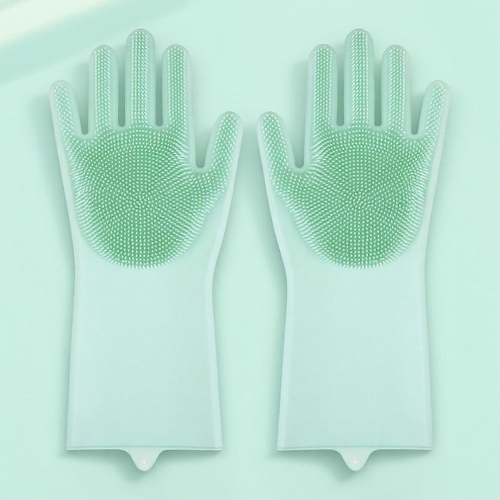 Silicone Dishwashing Gloves for Kitchen Cleaning Non-Slip Durable Household Use for Chores and Versatile TasksGood product