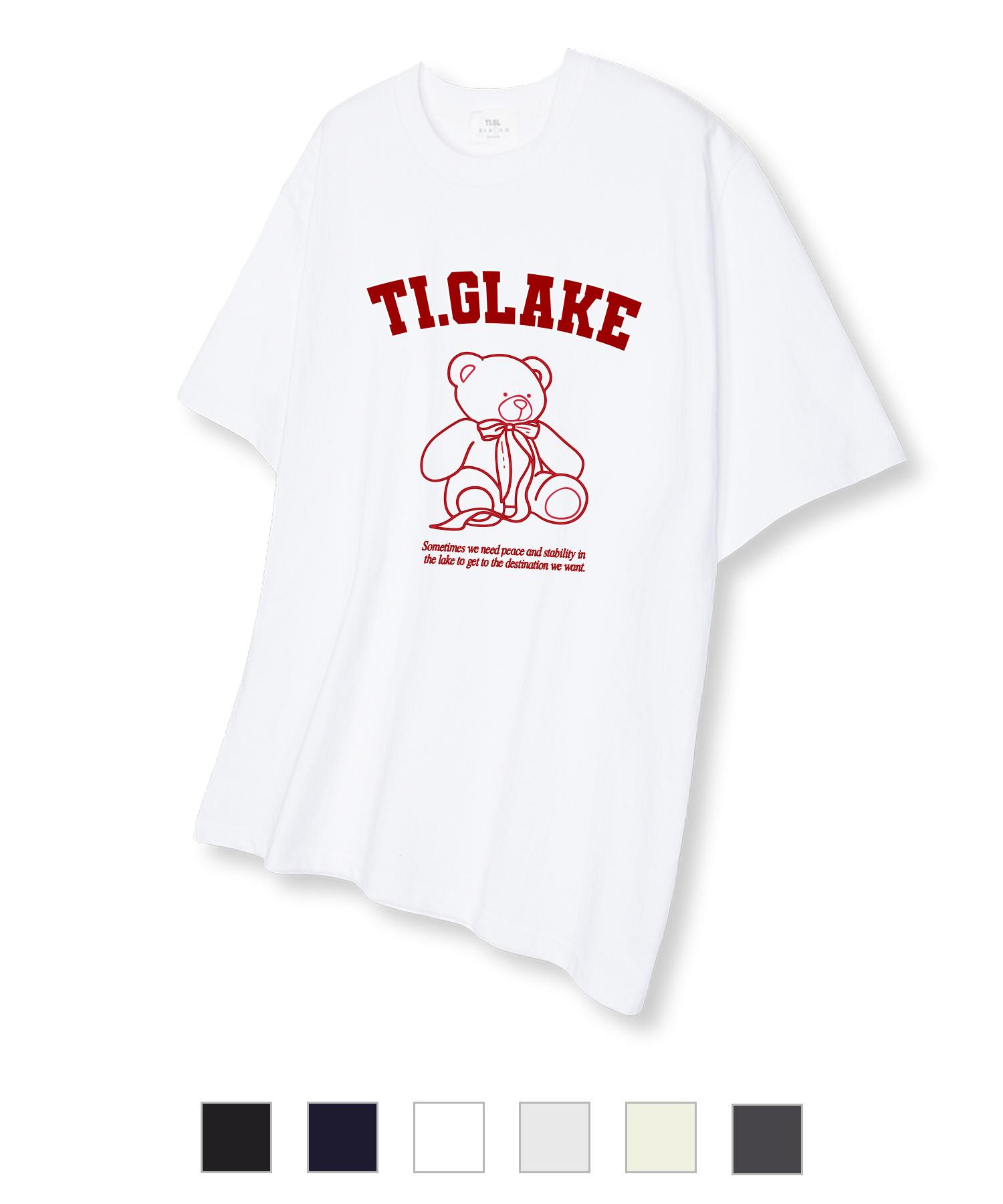 Tee Glake Ribbon Bear Short Sleeve T-Shirt_6 Colors Light Gray/L