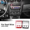 Seat Ibiza 6l 2003 2004 2005 2006 2007 2008 LHD RHD Araç Merkezi Kontrol Klima Paneli Aksesuarları İçin Gerçek Yumuşak Karbon Fiber Sticker
