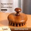 Sandalwood 28-Pin Round Disc Therapeutic Massage Comb for Scalp and Meridians