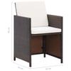 13 Piece Garden Dining Set with Cushions Poly Rattan Brown