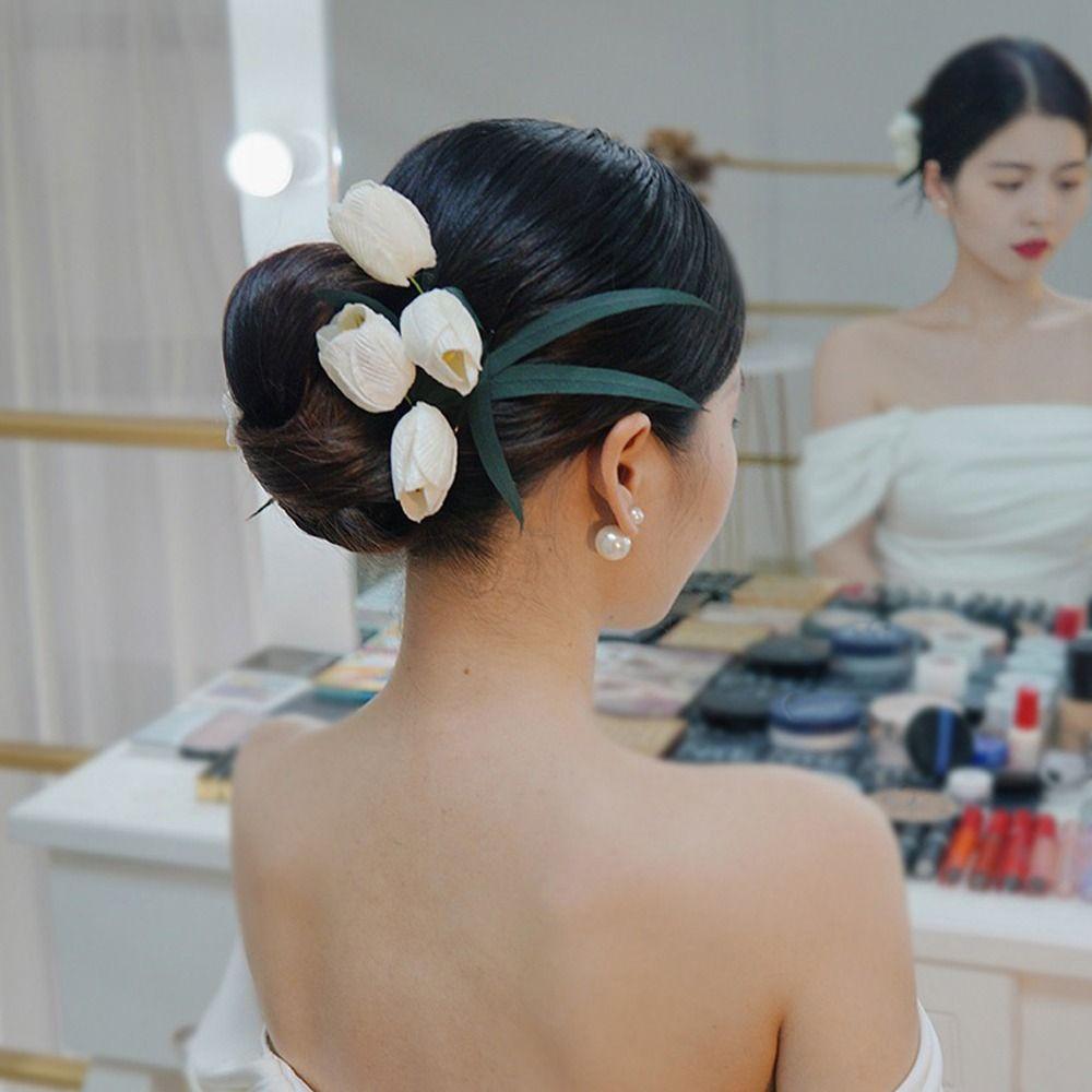 Hair Accessories Flower Hair Ribbon Women Hair Bands Brid Wedding Headband Velvet Korean Headwear
