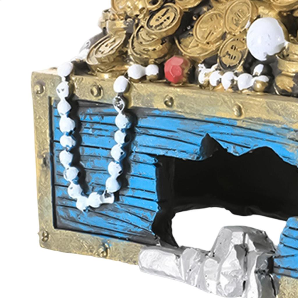 Decorazioni Acquario Scatola del Tesoro Resina Rifugio Gamberetti Ornamenti per Acquario per Gamberetti Betta Lucertola Tartaruga Rettile Terrario