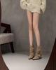 Retro thin heel pointed trousers boots women's autumn and winter belt buckle temperament short boots