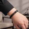 Multi-Strand Braiding Men's Figure-Eight Leather Bracelet  Professional Office Accessory