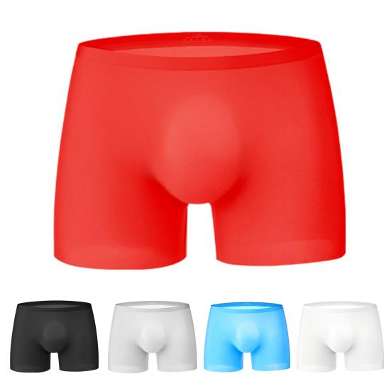 Men Boxers Shorts Ice Silk Men Panties Seamless U Convex High Elasticity Underwear Man Underpants Panties Male Ultra-thin Breathable Briefs