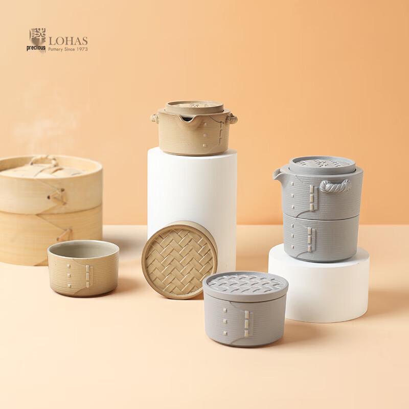 Портативный паровой чайный сервиз Lu Bao - Керамический дизайн