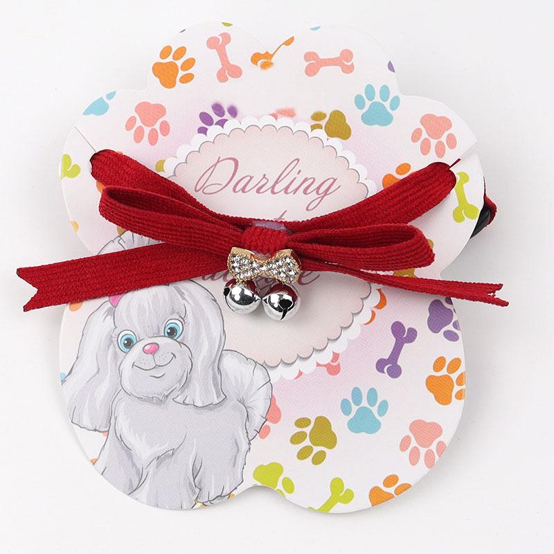 Pet Collar Accessories Bow Cat Bell Necklace Adjustable Corduroy Dog Accessories Pet Supplies