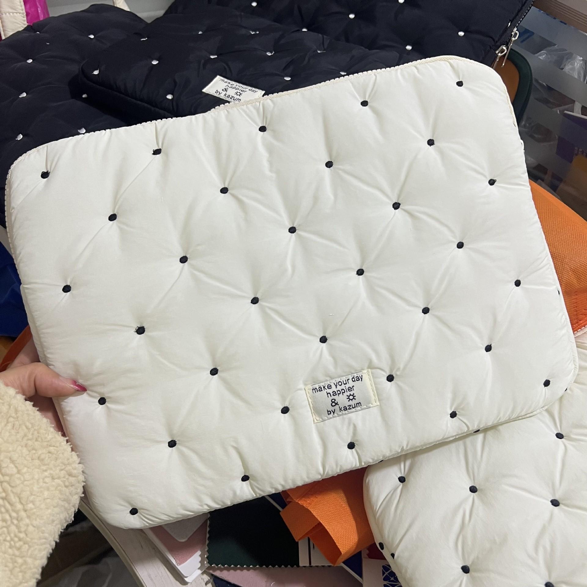 

TS JYL laptop bag,Korean Polka Dot Embroidery iPad 11 Bag 13 14 15 Inch Laptop Sleeve 13 inches белый