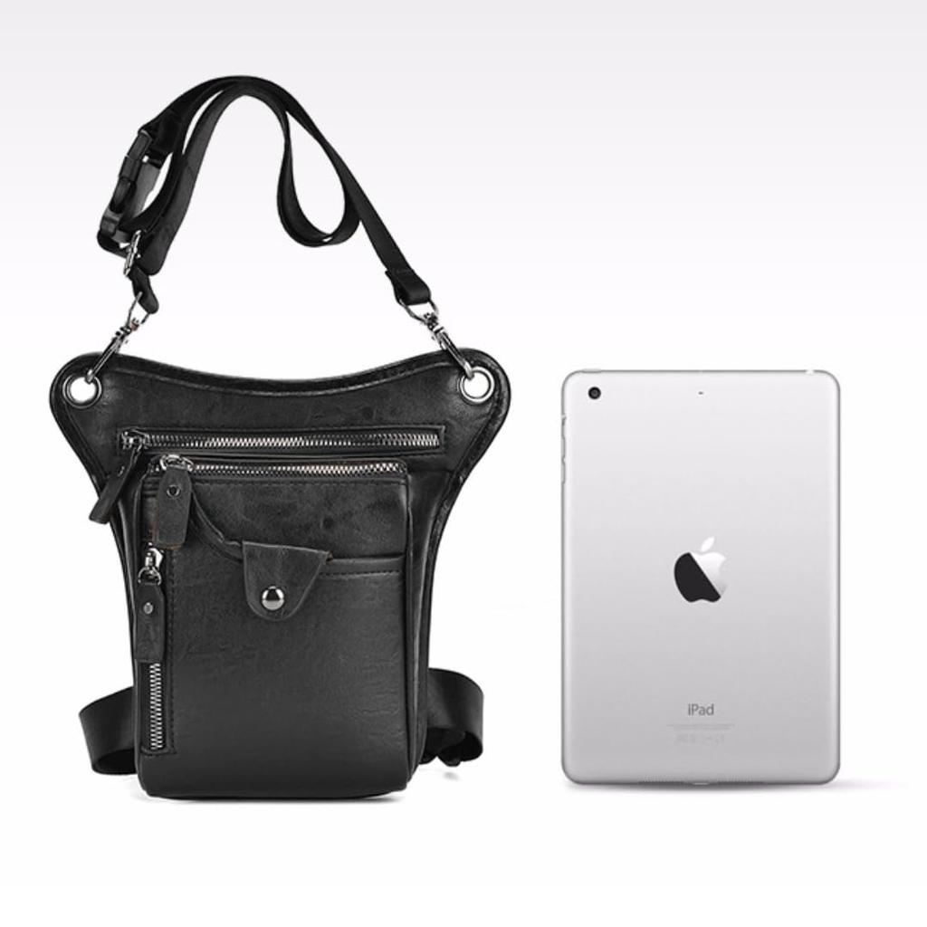 [Boscogno] Leg Bag Water Repellent PU Leather Multifunctional Leg Pouch