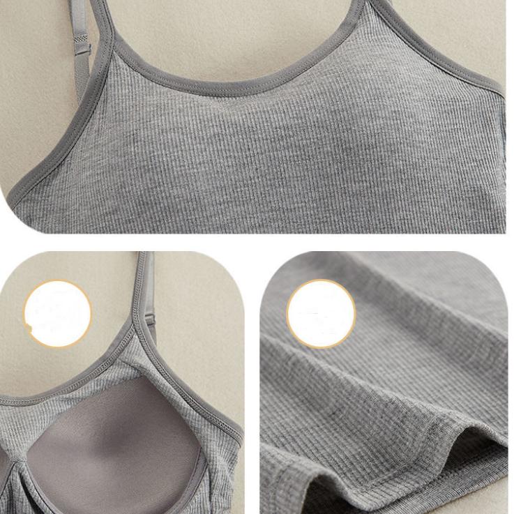 Modal suspender colete feminino sutiã almofada versátil sutiã livre integrado roupa interior