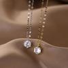 Korean Style Diamond Zirconia Clavicle Necklace for Women - Retro Fashion, Simple & Trendy Ornaments