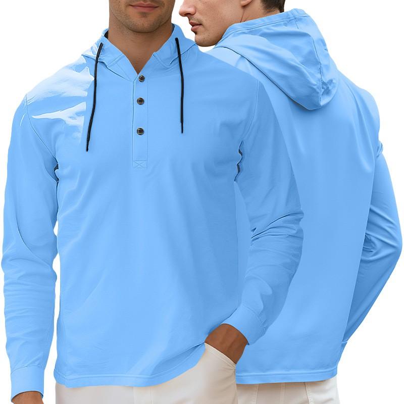 Mens Casual Hooded Cardigan Sweatshirt Solid Color Lightweight Daily Wear