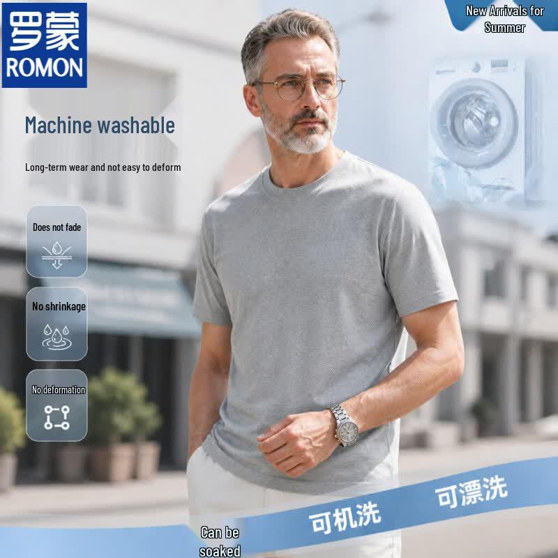Romon Men s Summer Breathable Short Sleeve T-Shirt L 170