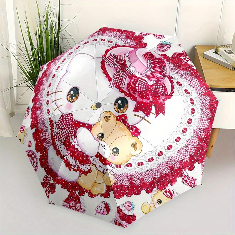 

1pc Hello Kitty Valentine s Day Umbrella with Plastic Handle,Suitable for All Seasons Home Travel Outdoor UmbrellaSanlio600