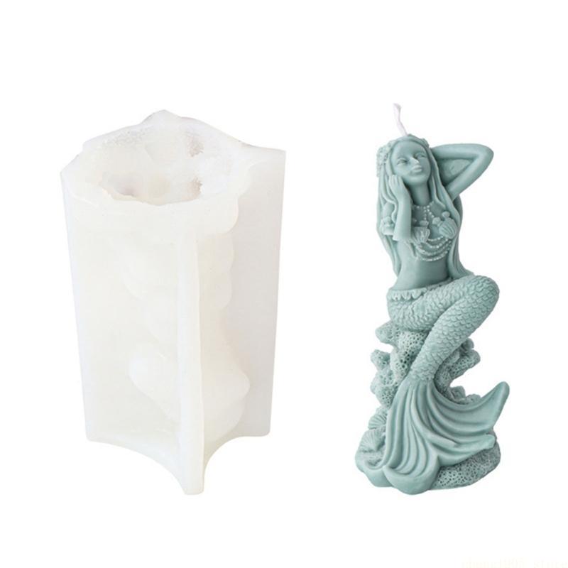 QX2E Silicone Mold Large Oceanid Mermaid Resin Mould DIY Shell Conch Soap Mold