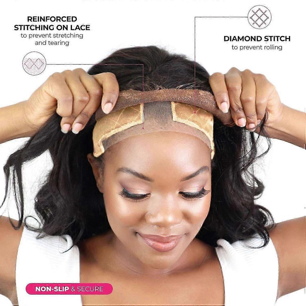 Lace Wigrip, Premium Lace Wig Band for Women, Fully Adjustable Wig Grip, Reinforced Swiss Lace by HAIRLINE, Secure Velvet Headband, Glueless, Nude