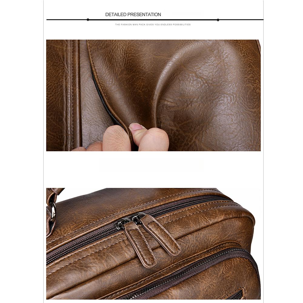 Men's Backpack Retro Business Backpack Computer Plug-in Large-capacity Backpack