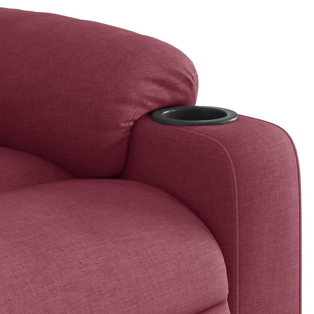 Electric Massage Chair Wine Red Fabric